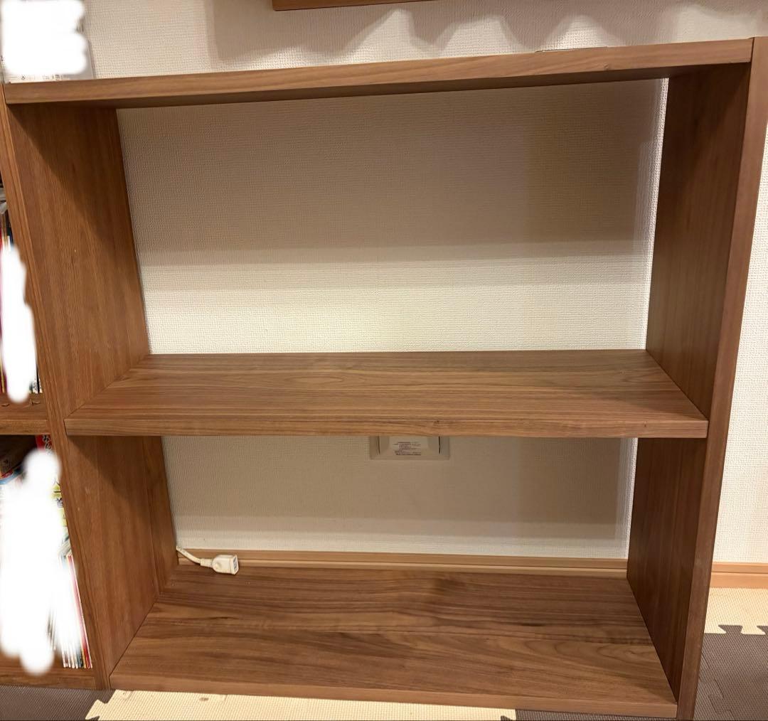 無印スタッキングシェルフ・ワイド・追加２段・ウォールナット材