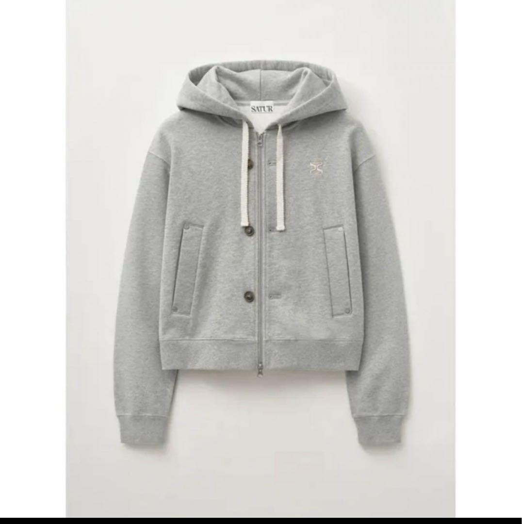 SATUR ジップアップパーカー　グレー