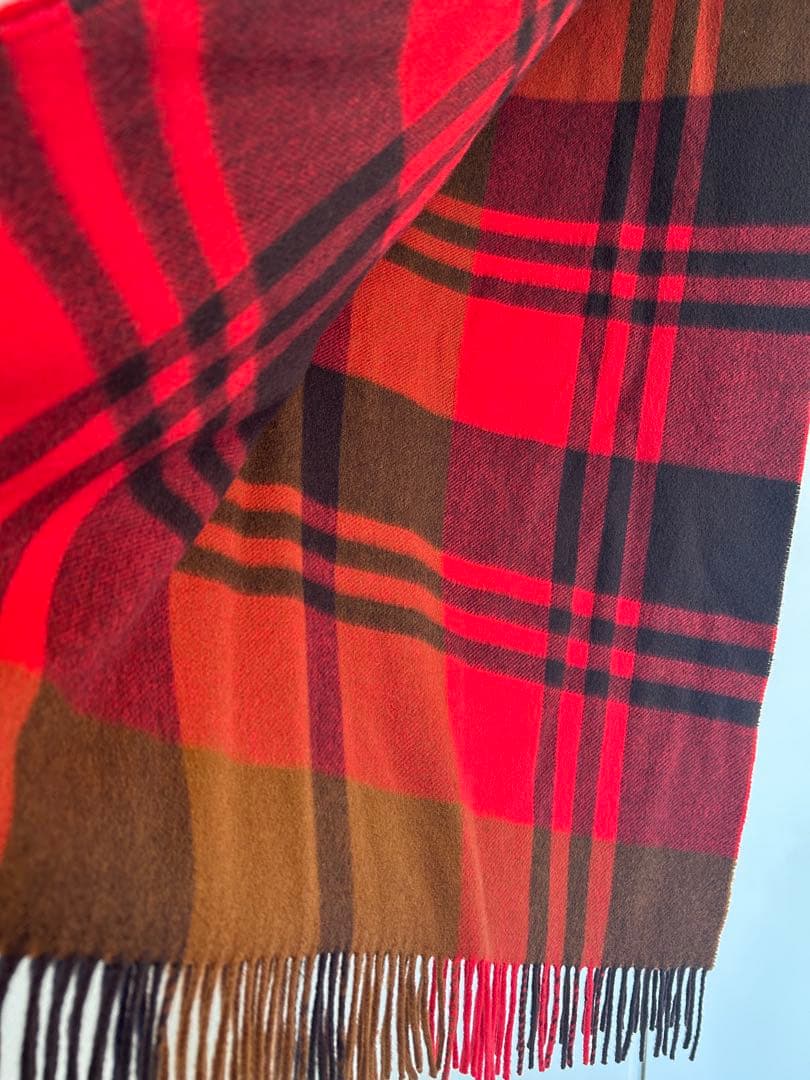 【美品】Joshua Ellis カシミア100%チェック柄ストール