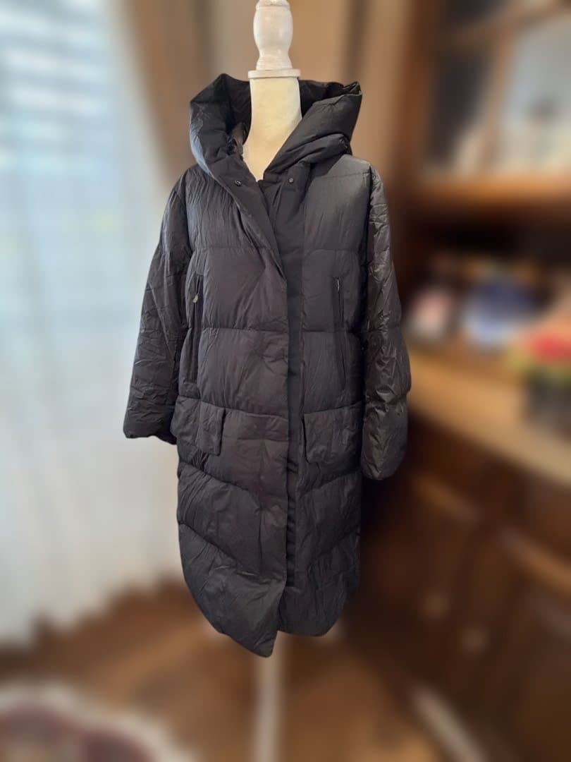 まのじ ⭐️ユニクロプラスJ ロングダウンジャケット　ブラック⭐️XL⭐️