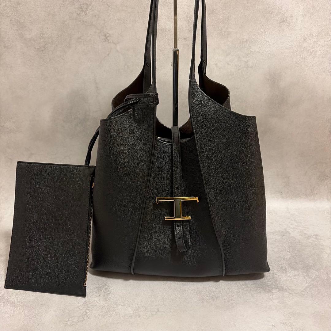 【極美品】トッズ Tタイムレス スモール ショッピングバッグ 黒 付属品完備