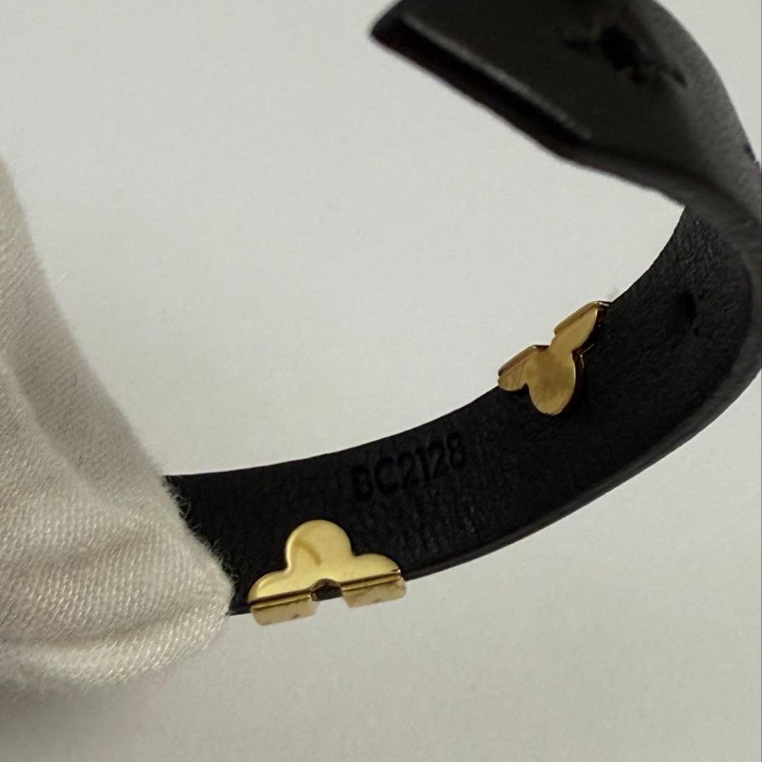 LOUIS VUITTON ブラスレ デイリーモノグラム 黒 ゴールド金具
