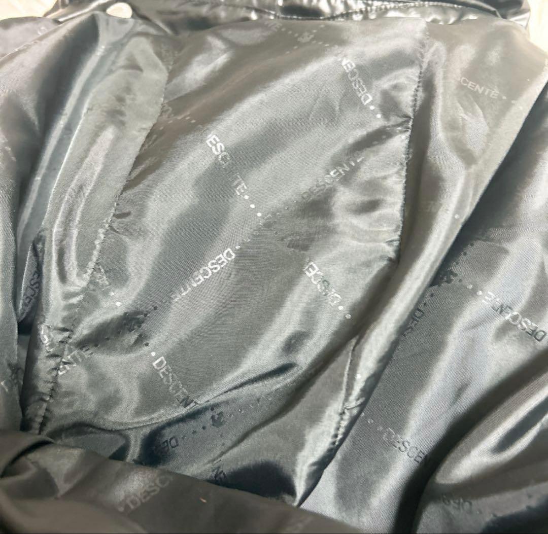 【美品】デサント ダウンコート ロング 光沢 M ベンチコート 黒