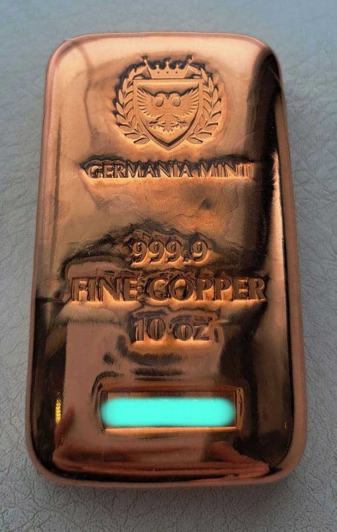 ゲルマニア純銅10オンスキャストバー