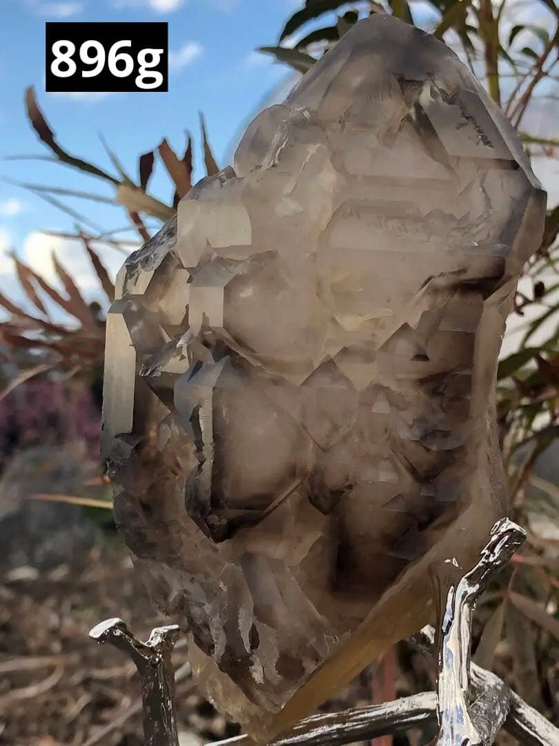 ❤️レア 896g 天使のGIFT 極上 骸骨水晶 スモーキーエレスチャルクォーツ