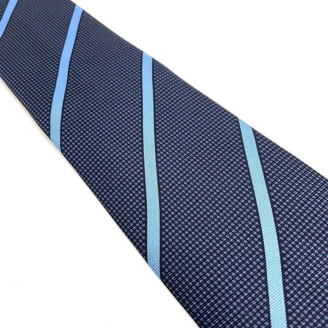 ルイヴィトン LOUIS VUITTON ネクタイ ブルー ストライプ シルク