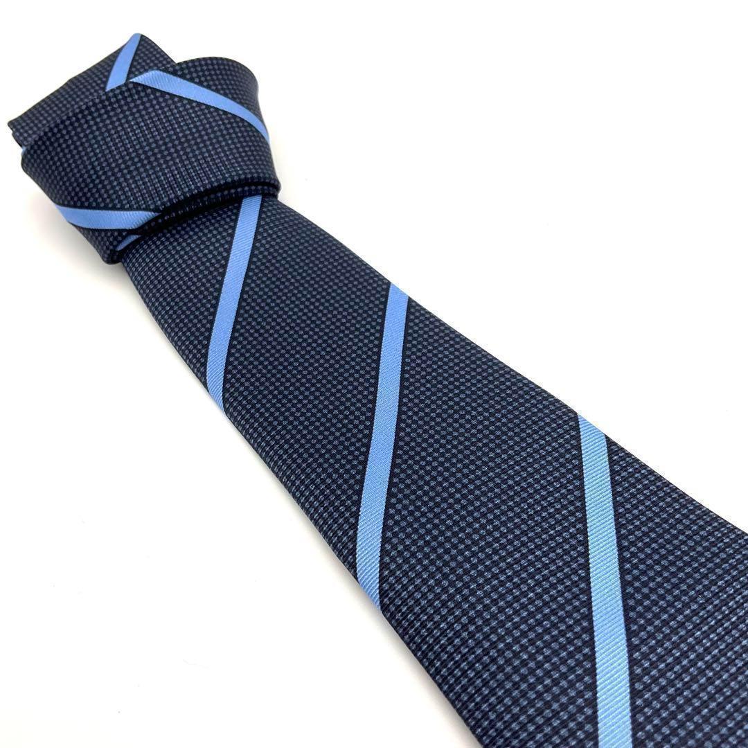 ルイヴィトン LOUIS VUITTON ネクタイ ブルー ストライプ シルク