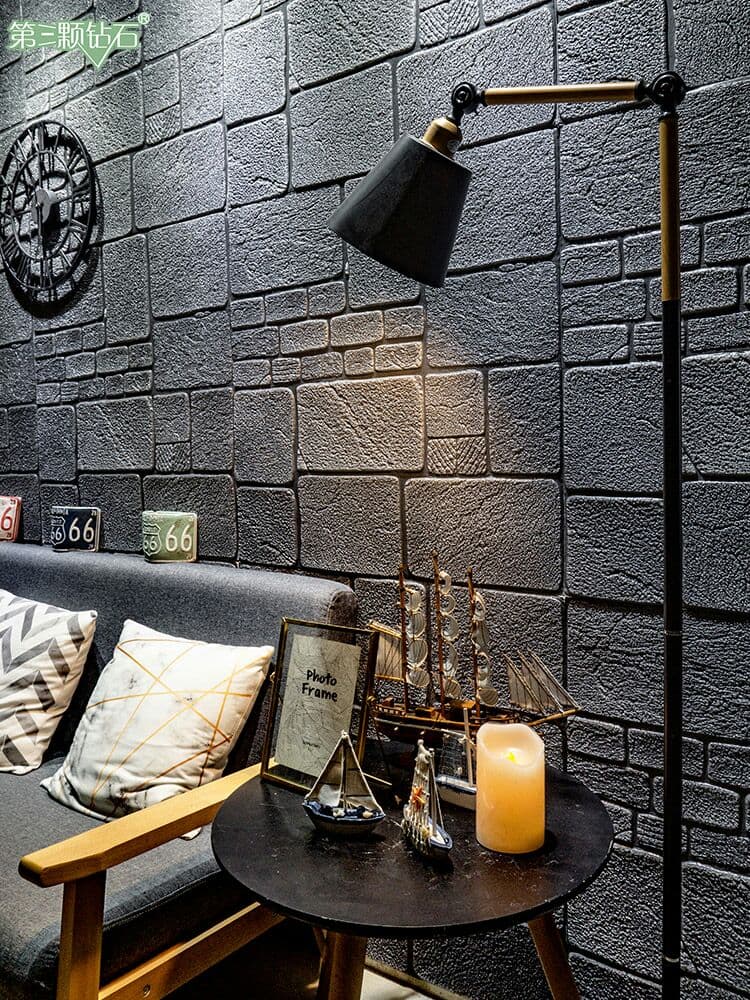 20枚3 d立体壁貼り砂岩自己接着壁紙レンガ紋テレビ背景壁枕元装飾