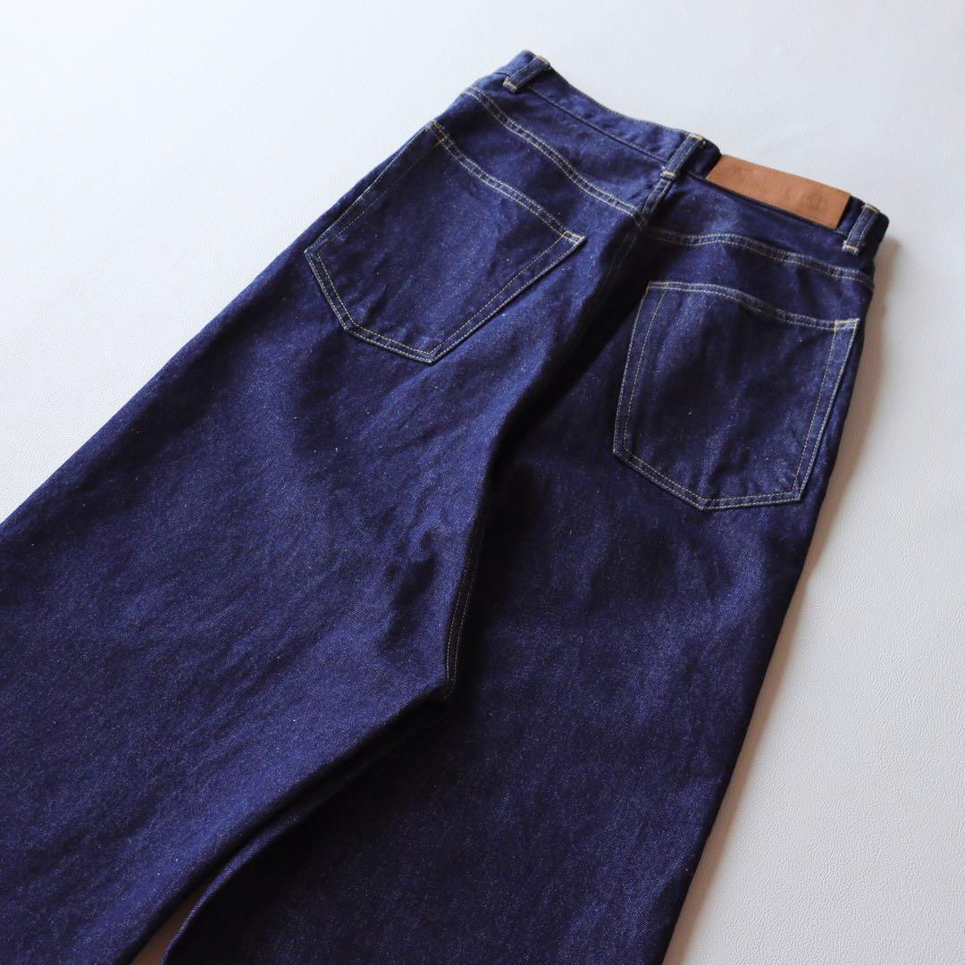 5261【美品】アンスクリア ワイドデニムパンツ ハイウェスト　L