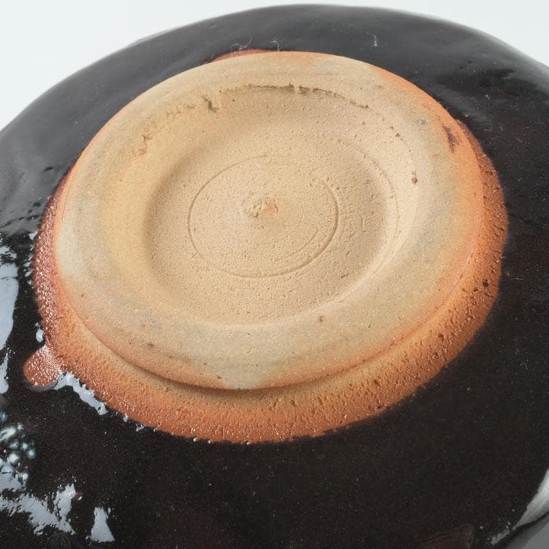 茶道具　京焼　丹羽好一作　白流茶碗　共布共箱　V　9803