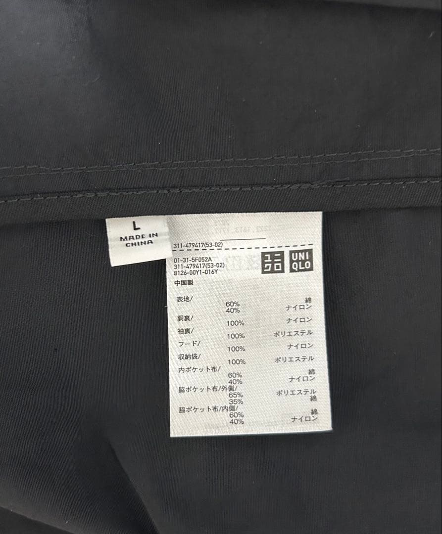 1回着 25年モデル ユニクロ U オーバーサイズステンカラーコート ブラックL