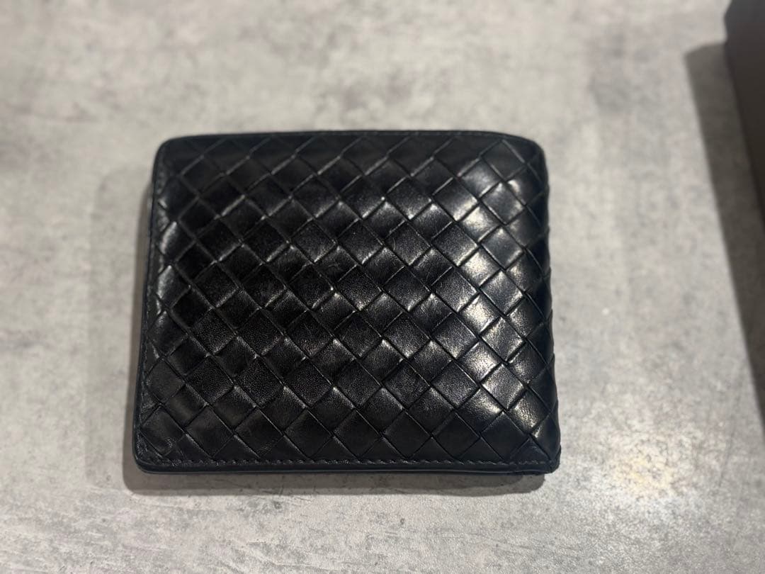 Bottega Veneta イントレチャート ブラック 二つ折り財布