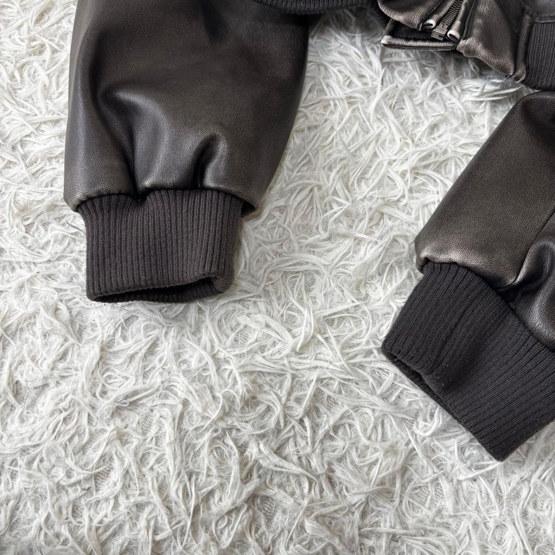 ZARA✨洗える　フェイクレザー　G1フライトジャケット ダメージ加工　短丈