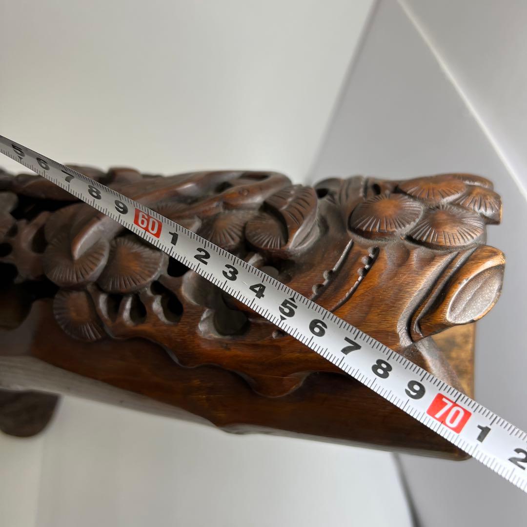 竹製　特大透かし人物置物　幅約76㎝/最大高さ約42㎝東Y8-0128④トコト