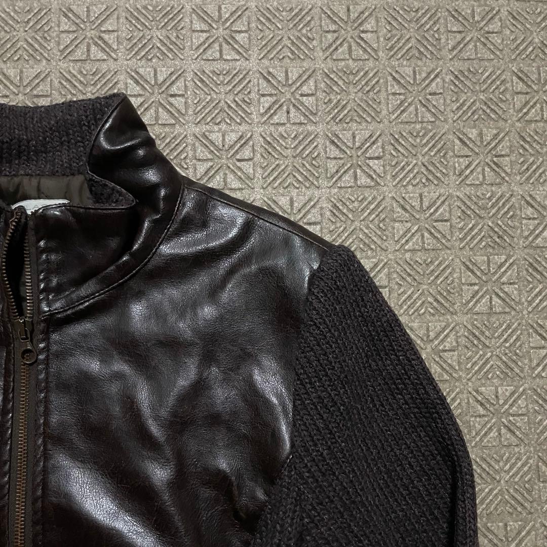 ジャケット・アウター opium darkwear zip coating knit jacket