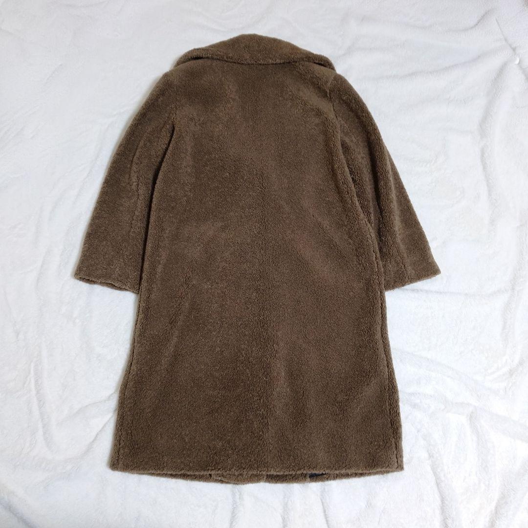【美品】アニエスベー テディベア MANTEAU ボア コート ロング 茶 L