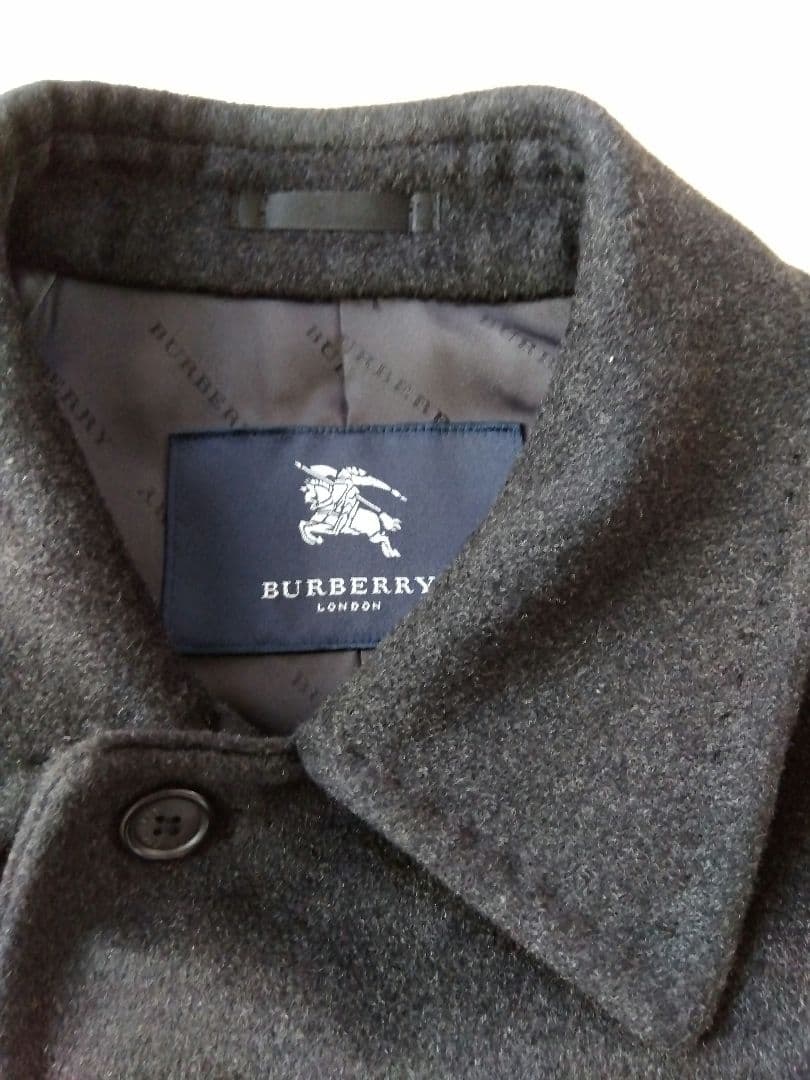 再再値下げ！BURBERRY メンズ　ブラック カシミヤステンカラーコート