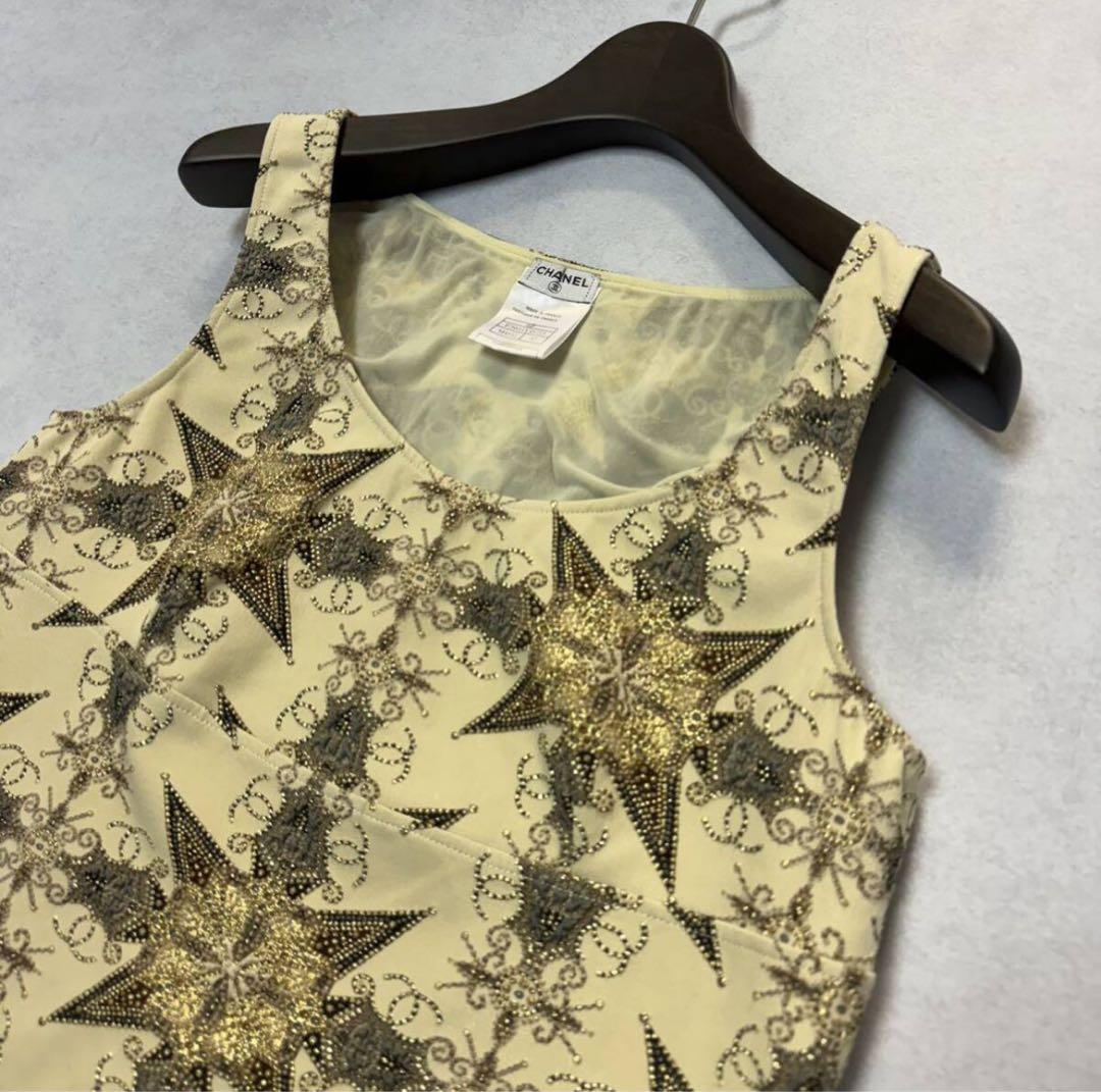 AA☆良品 CHANEL 06年 刺繍 ココマーク タンクトップ 正規品 42