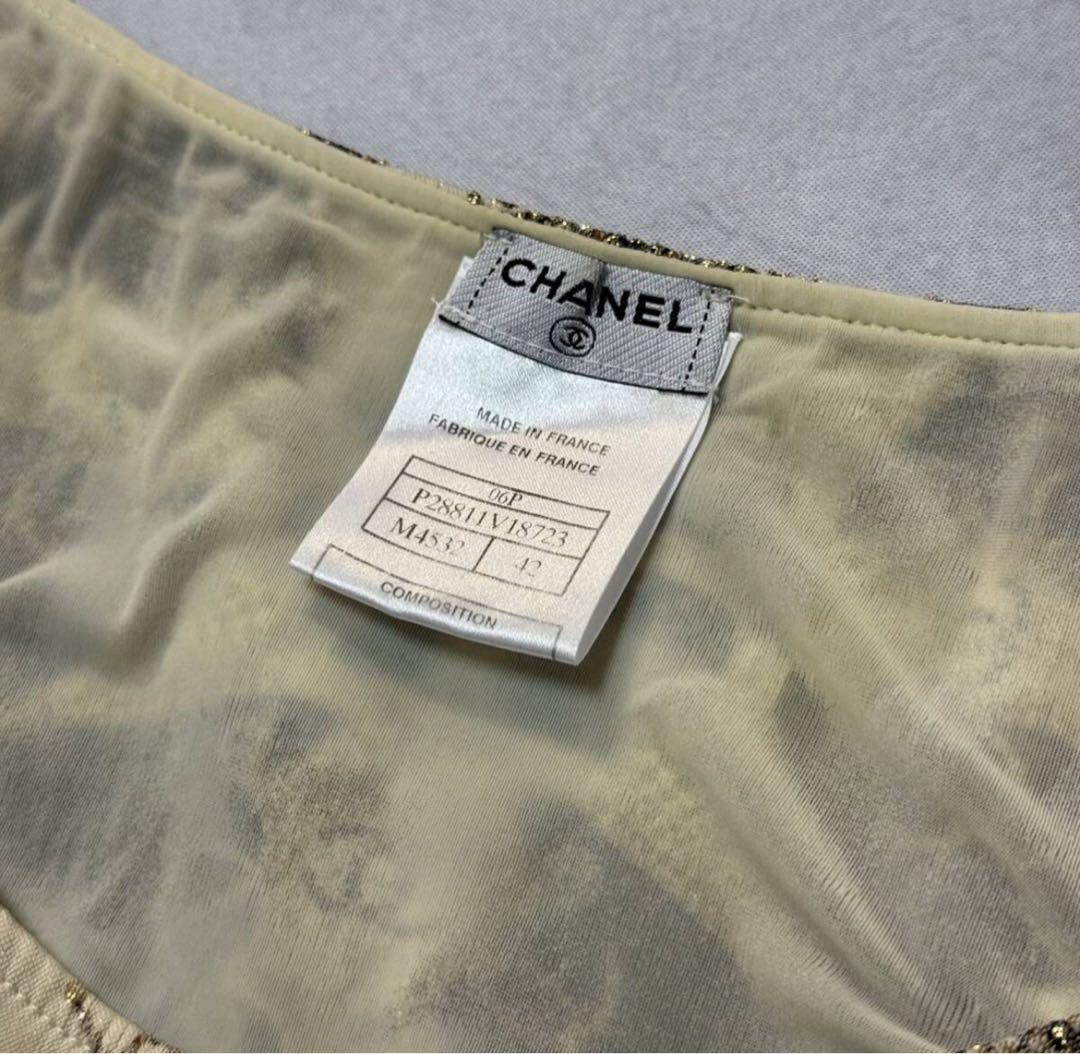 AA☆良品 CHANEL 06年 刺繍 ココマーク タンクトップ 正規品 42