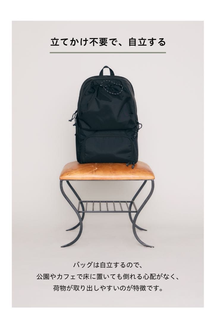 ブラック ナイロンバックパック