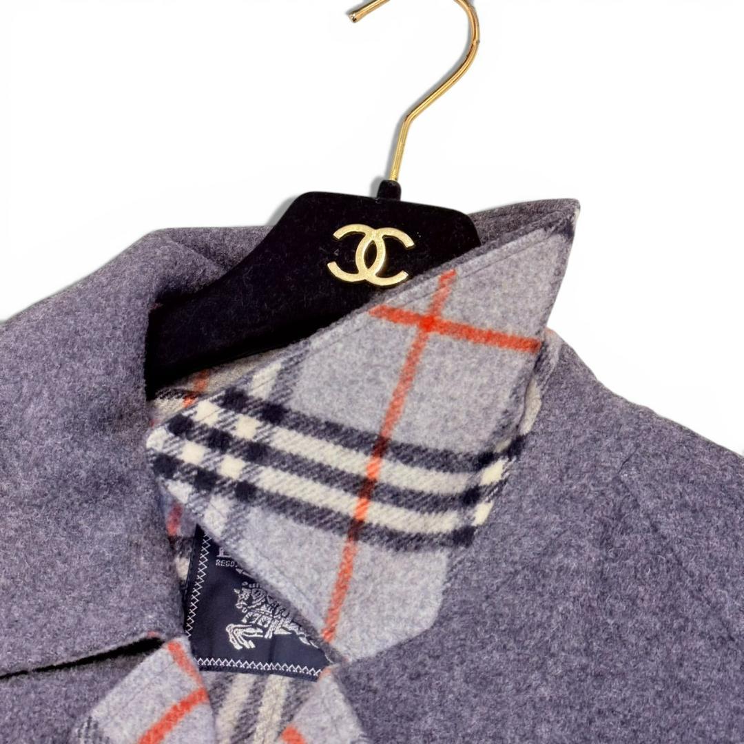 【美品】 BURBERRY 腰ベルト ウール XL ステンカラーコート メンズ