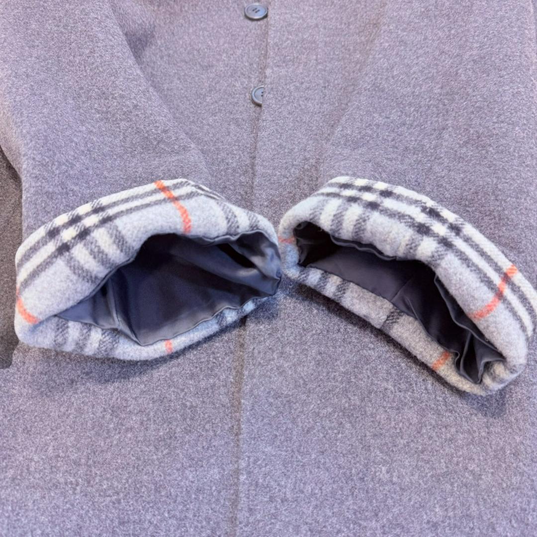 【美品】 BURBERRY 腰ベルト ウール XL ステンカラーコート メンズ
