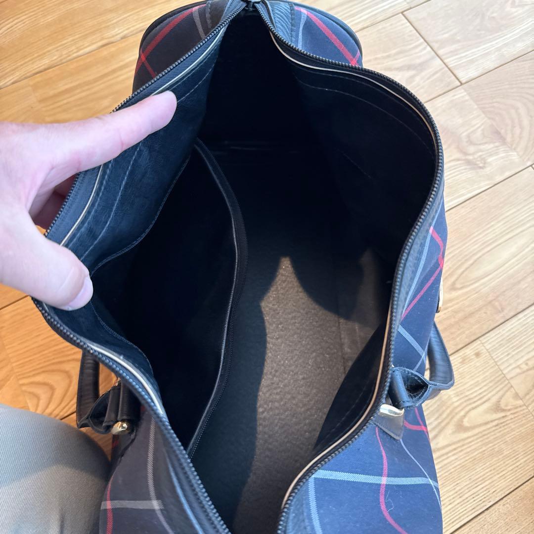 りんご　Burberrys チェック柄 ボストンバッグ　バーバリー