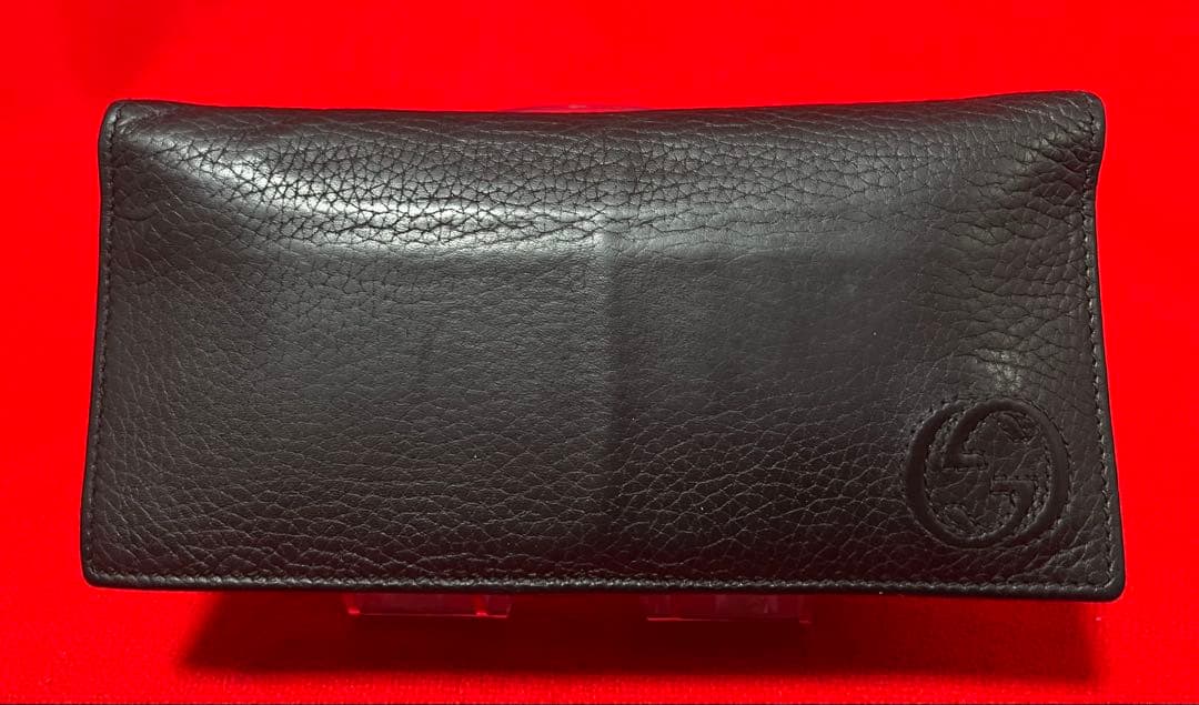 定価12万.本物　GUCCI グッチ 本革　インターロッキング　財布　長財布　黒
