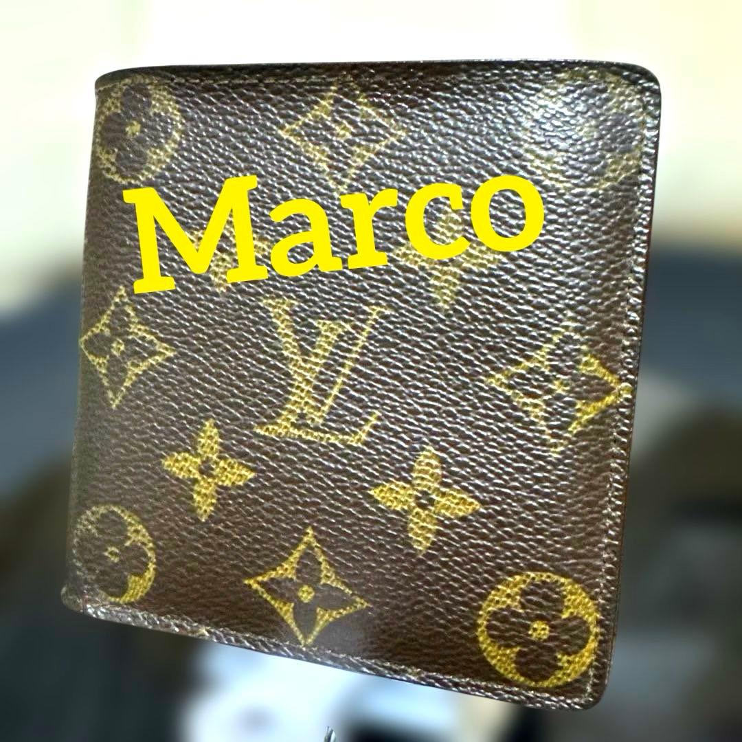 ②☆良品☆ モノグラム♪マルコ☆2つ折り財布★ポケットあり