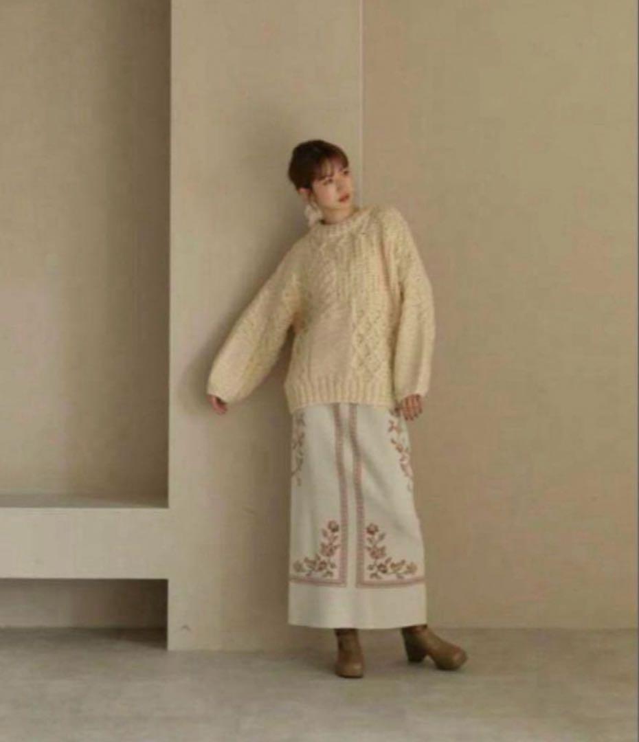 スカート Eaphi SCARF MOTIF KNIT SKIRT