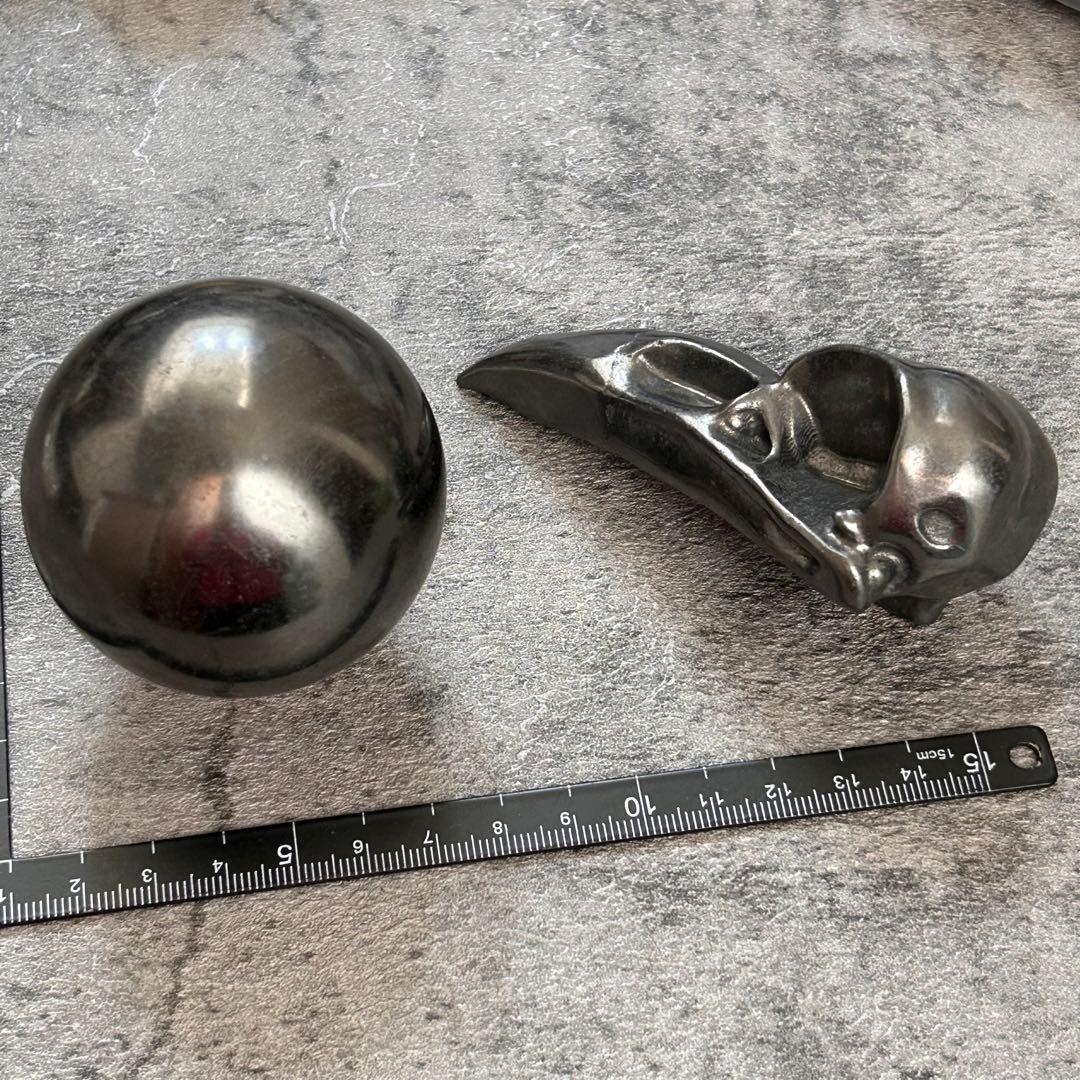 天然石　シュンガイト　2点　カラス　スフィア