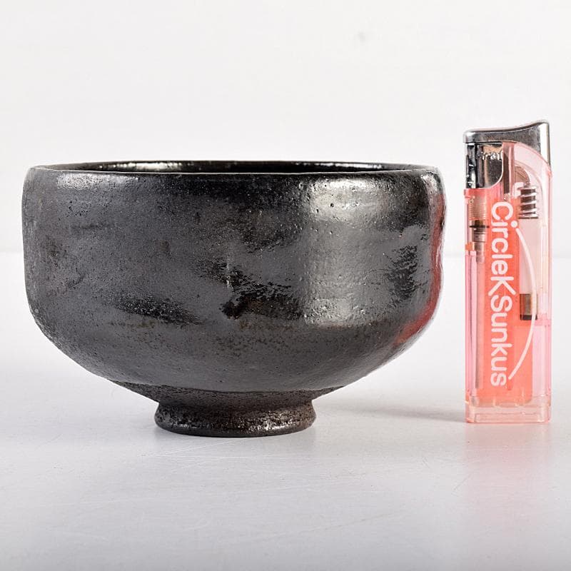 茶道具　楽吉左衛門　黒楽茶碗　時代箱付　M　R8543