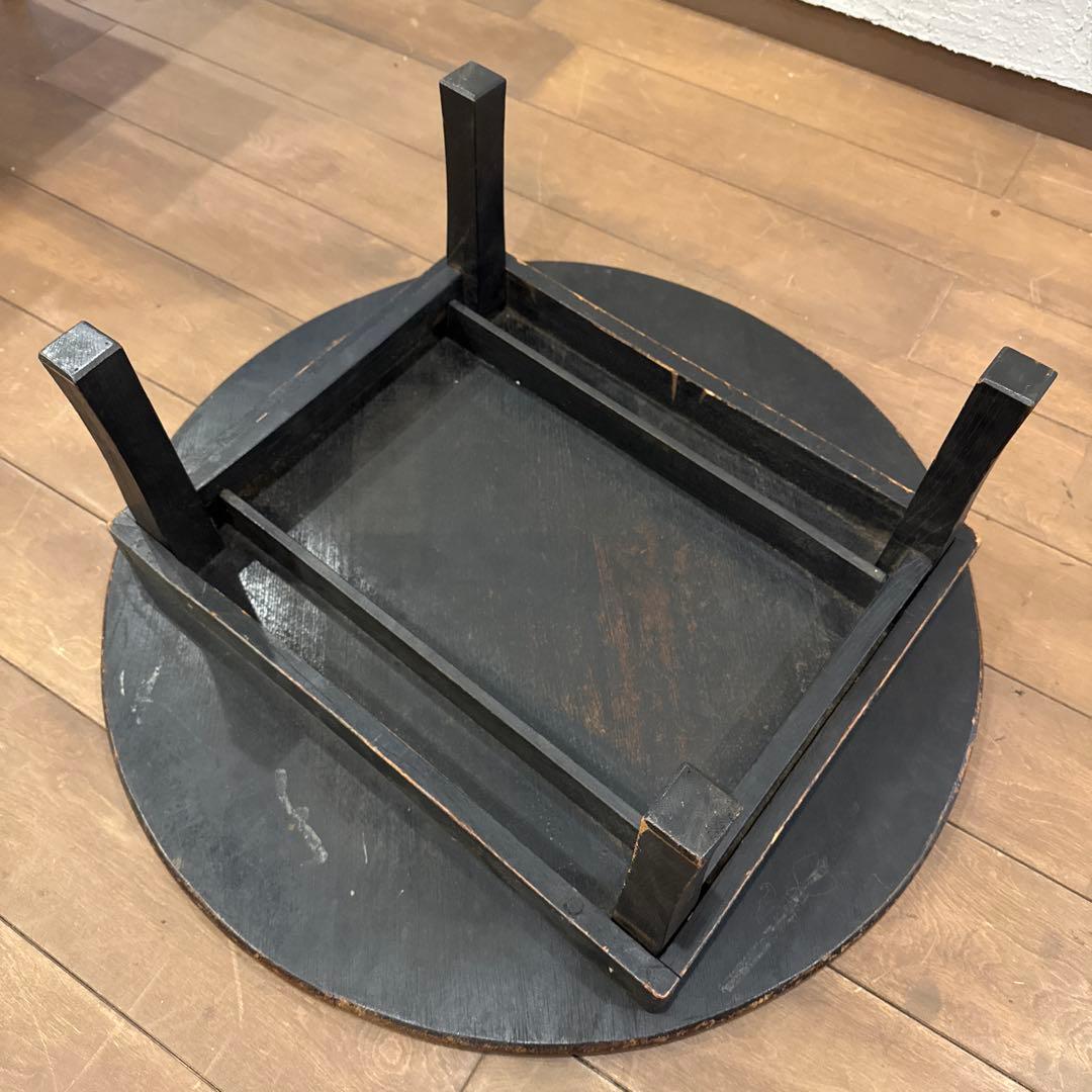 【ひの】木製ちゃぶ台 折り畳み レトロ 古家具