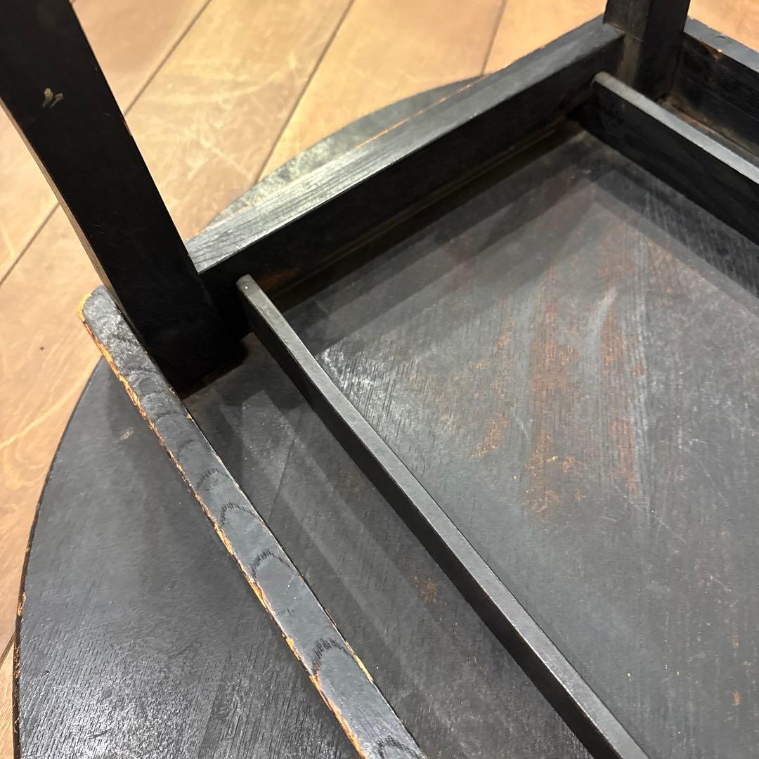 【ひの】木製ちゃぶ台 折り畳み レトロ 古家具
