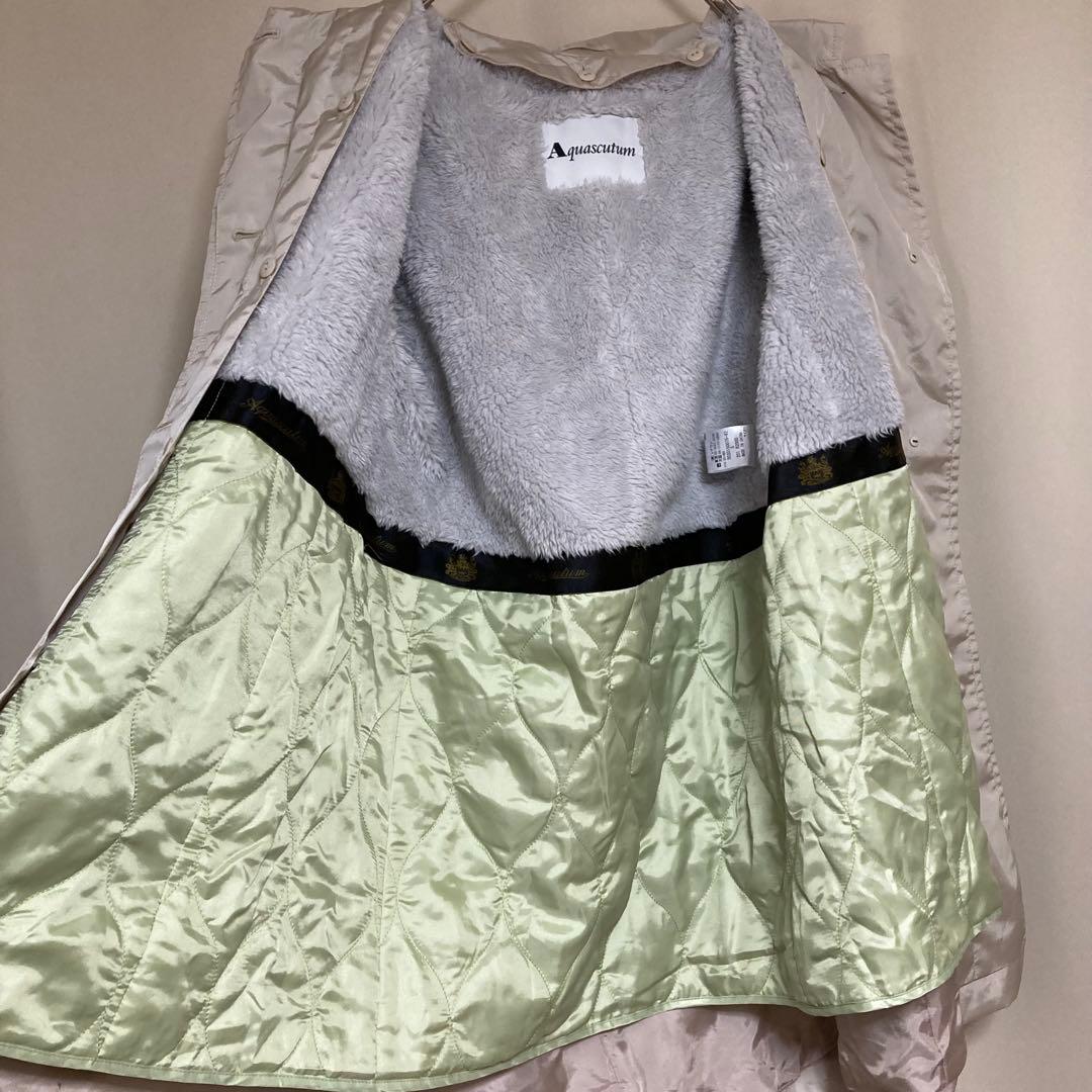 美品◇アクアスキュータム 定7.5万 ボアライナー付 AラインスプリングコートS
