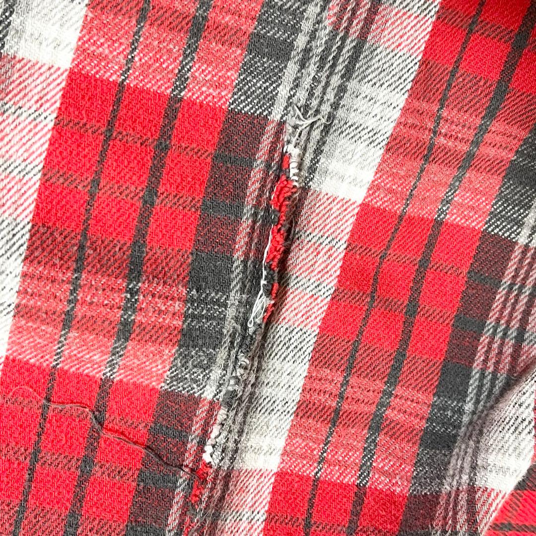60s OSHKOSH ヘビーフランネルネルシャツ ネルシャツ 好配色