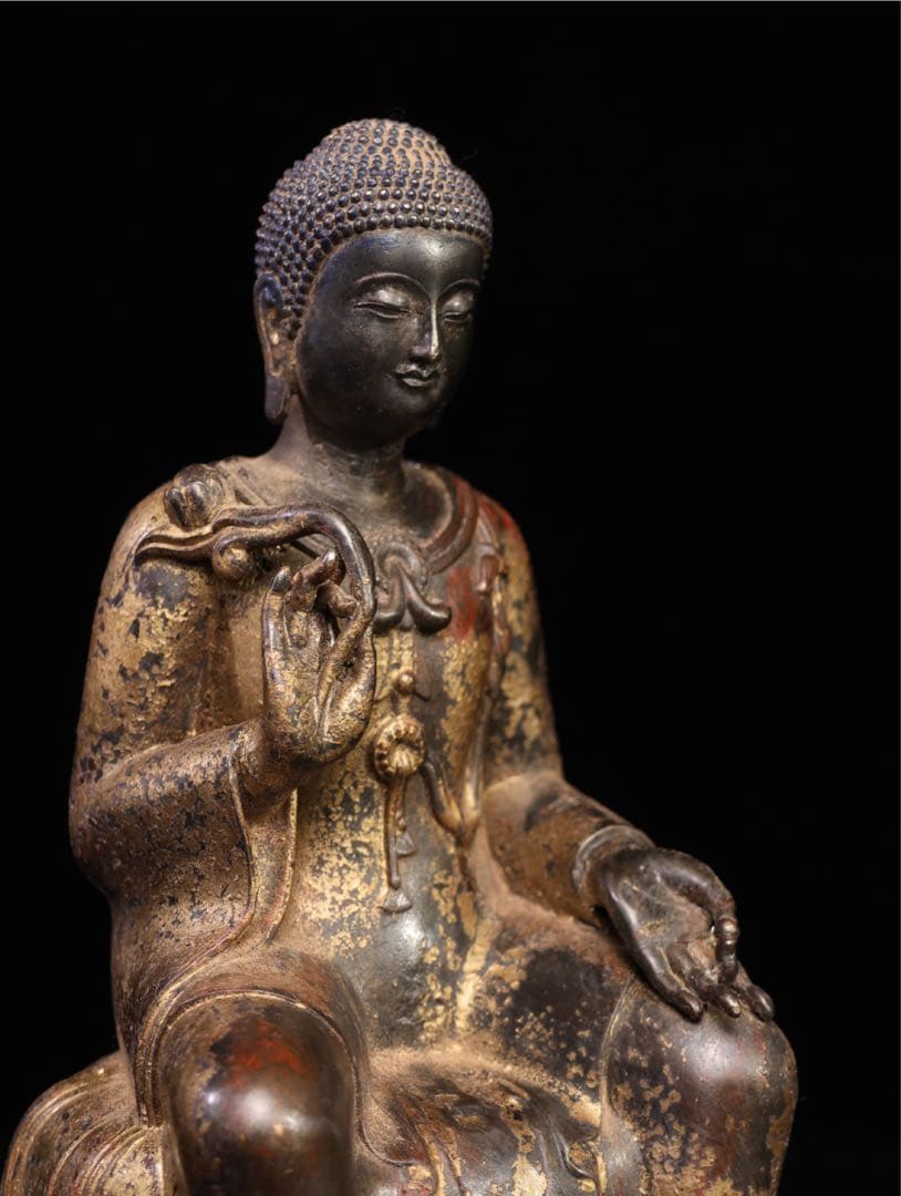 純銅　仏像「釈迦牟尼仏」
