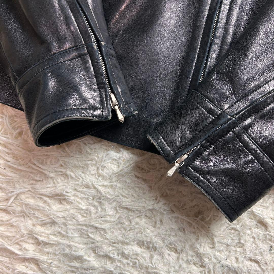 【希少】 agnes b. 90s riri 羊革 レザージャケット ブラック