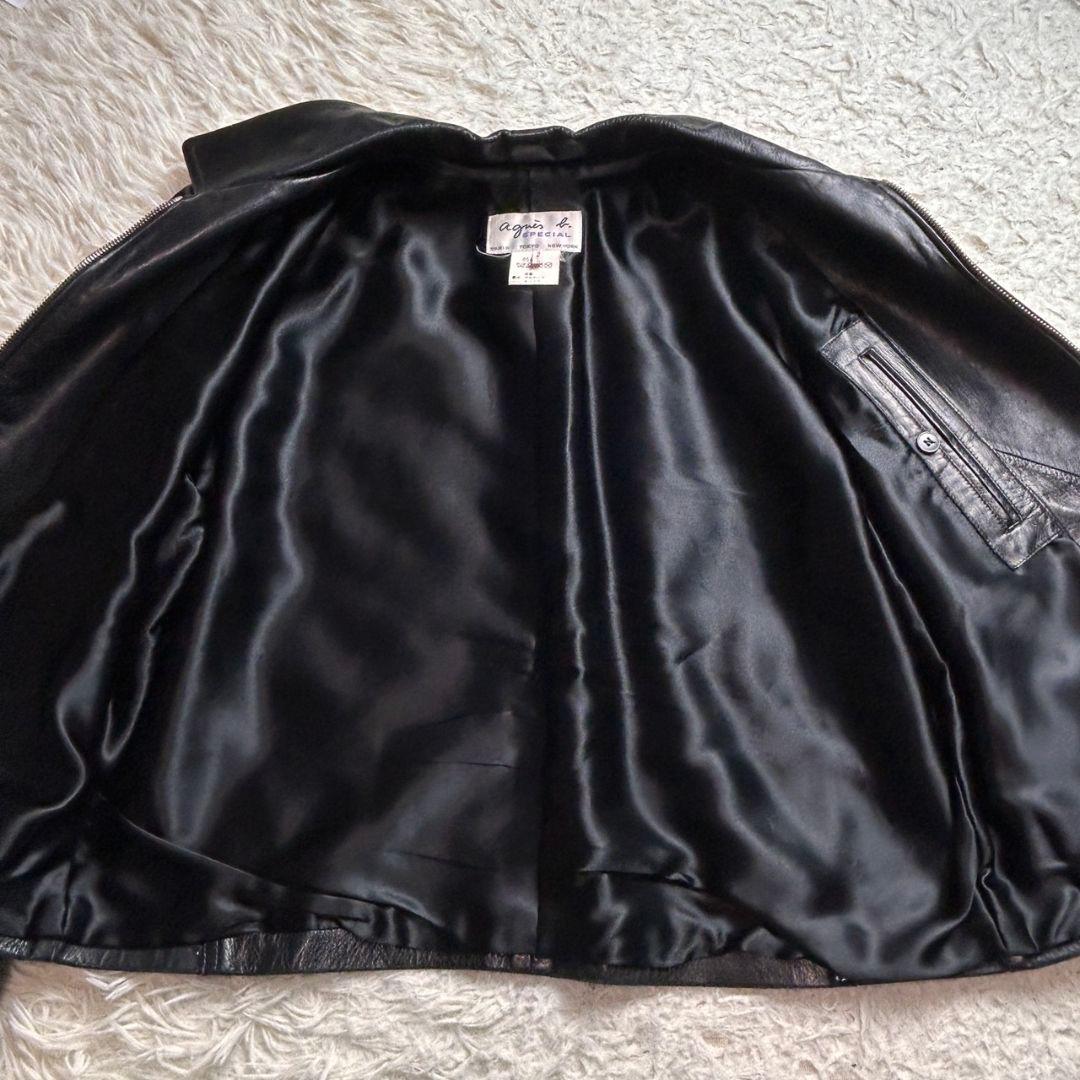【希少】 agnes b. 90s riri 羊革 レザージャケット ブラック