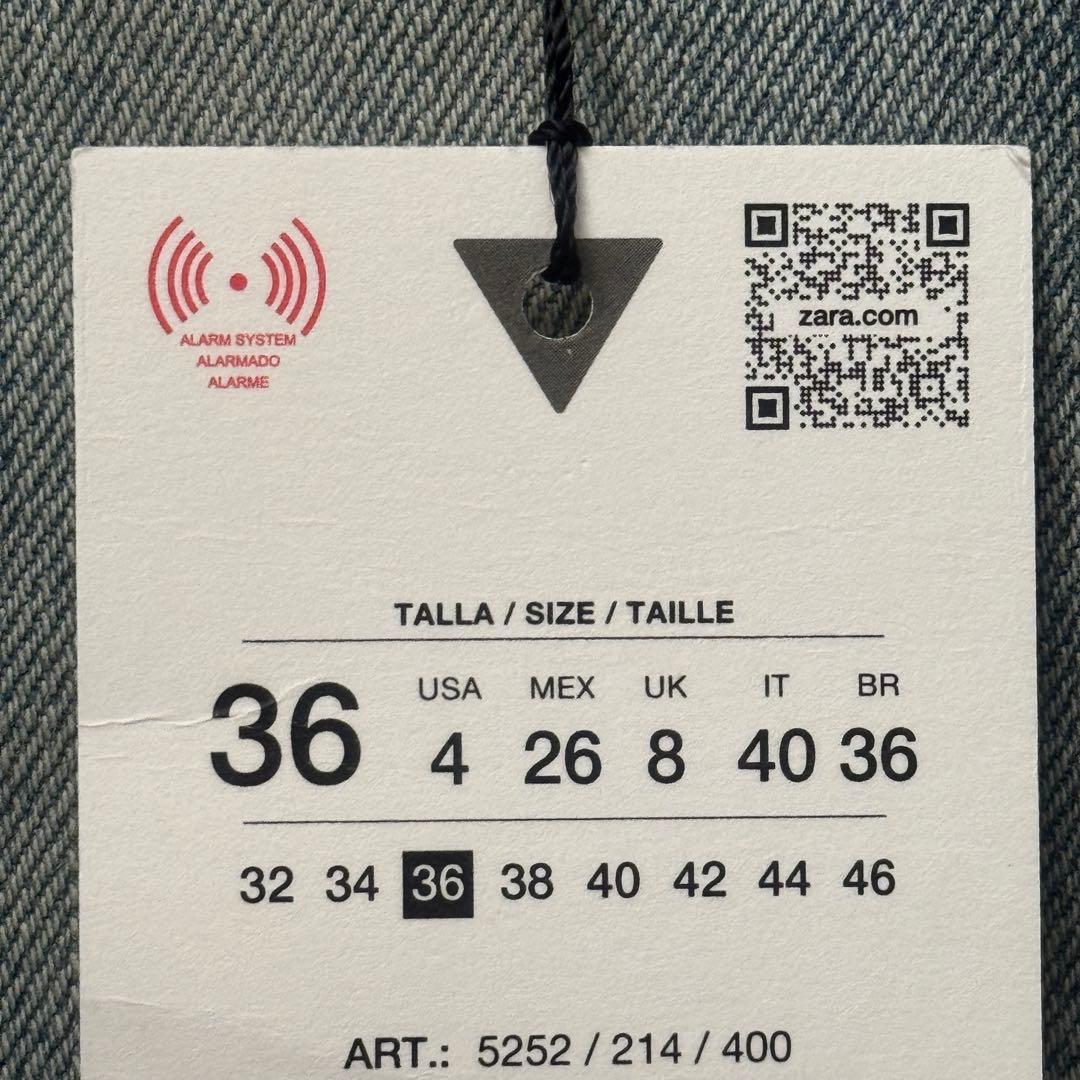 ZARA TRFミッドライズ折り返しウエストデニムパンツ EU36 9号