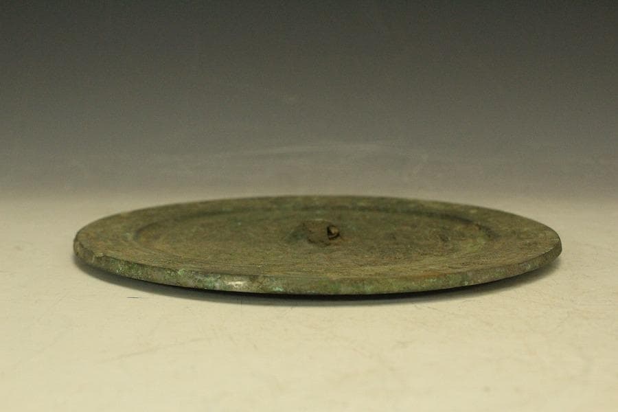 中国美術 青銅鏡 饕餮紋 時代物(HA506)