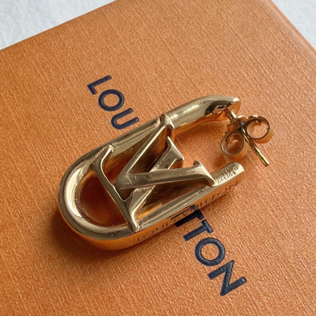 【美品】 ルイヴィトン ピアス フープマイLVチェーン M01140 片耳