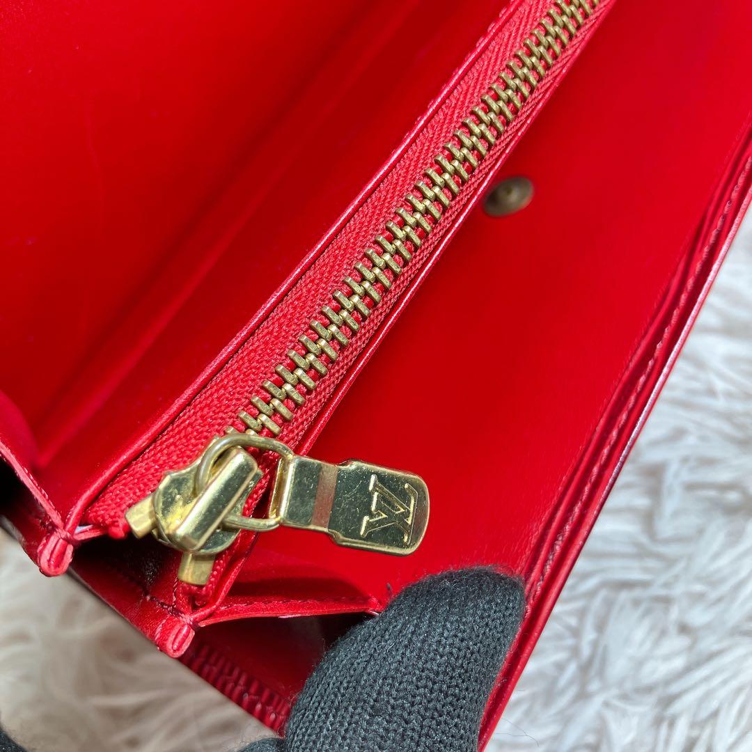 極美品 ルイヴィトン エピ ポシェット ポルトモネ クレディ 長財布 レッド