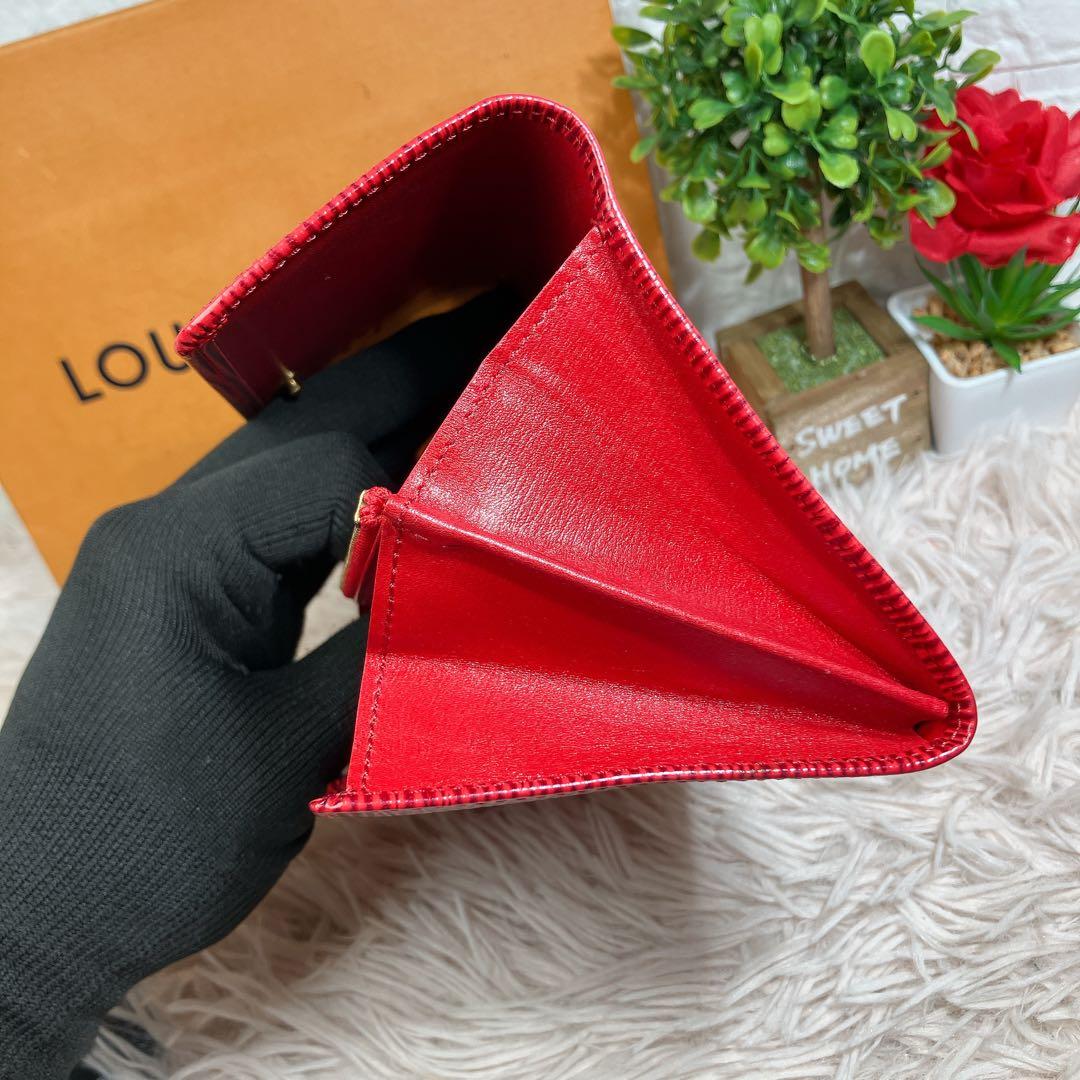 極美品 ルイヴィトン エピ ポシェット ポルトモネ クレディ 長財布 レッド