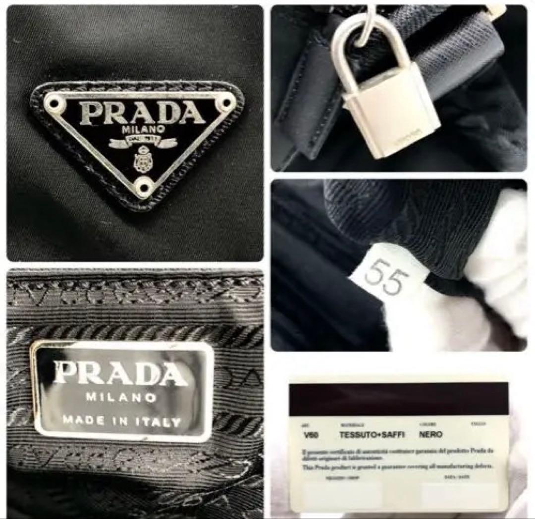 【極上美品・Gカード付✨】プラダ 2way ボストンバッグ　サフィアーノ 南京錠