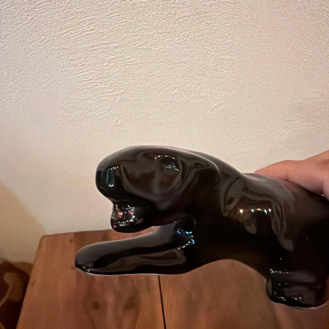 ブラックパンサー 陶器　置物　ミッドセンチュリー　ヴィンテージ　50-60s