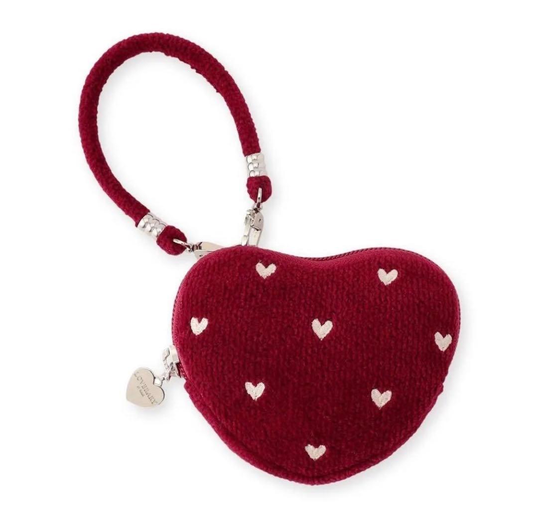 FEILER ラブラリーハート ハート型ポーチ ポーチ フェイラー　レッド
