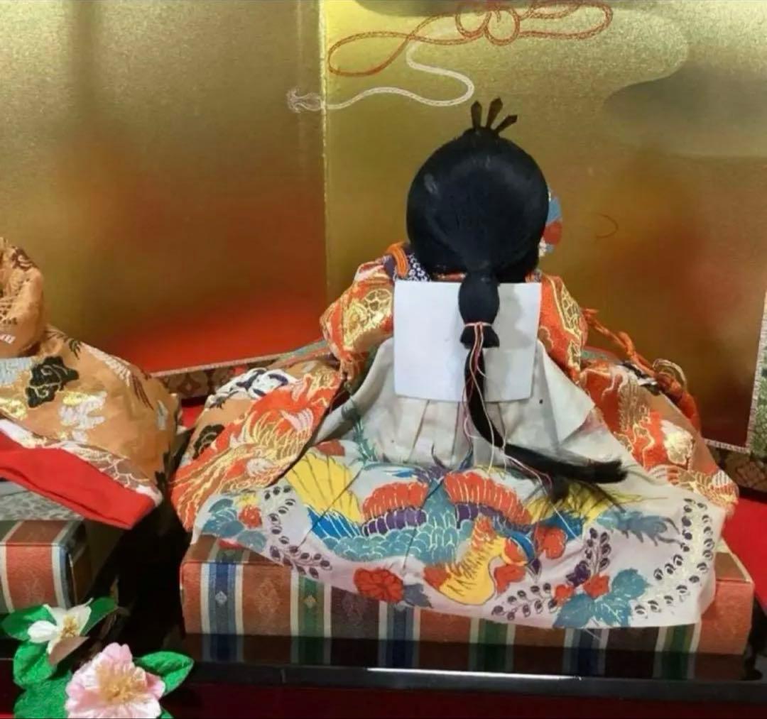 【古い親王飾り】【木製‼️台座付き】古雛飾りコレクションーけ