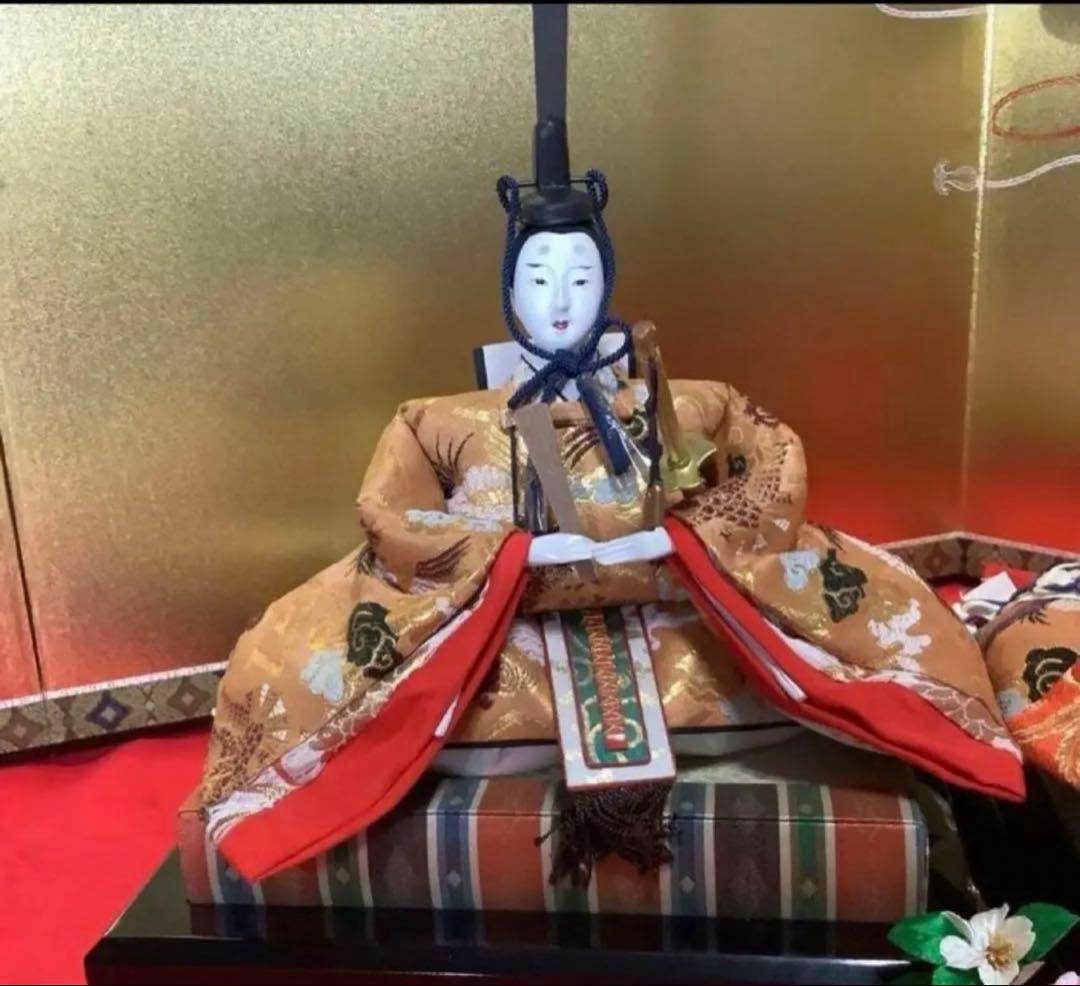 【古い親王飾り】【木製‼️台座付き】古雛飾りコレクションーけ