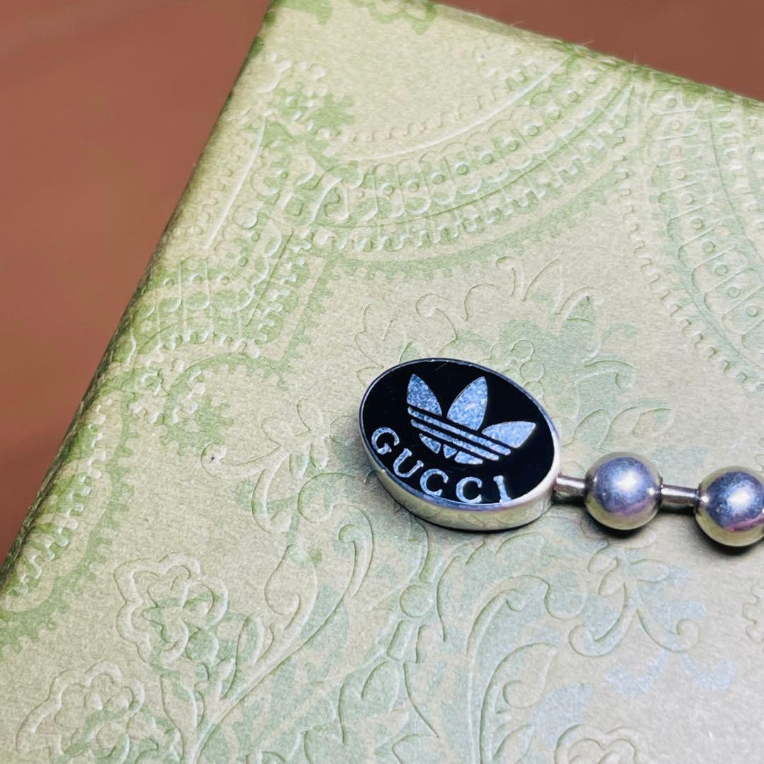 【美品✨】GUCCI × adidas シルバー925 ブレスレット 18号